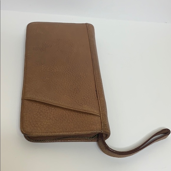 Brown Italian Leather | Business Office Zipper Portfolio Case | Binder Clutch - Picture 10 of 10
